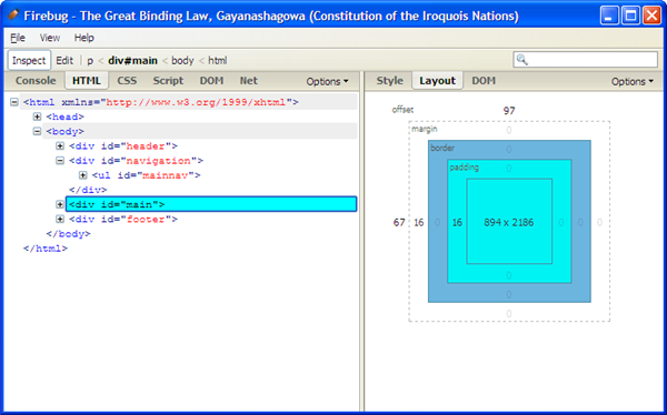 Firebug Block Model