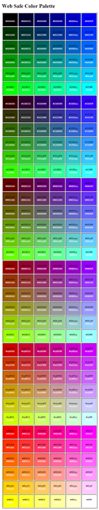 web safe color palette