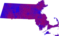 Massachusetts Purple Map, Presidential Election 2008